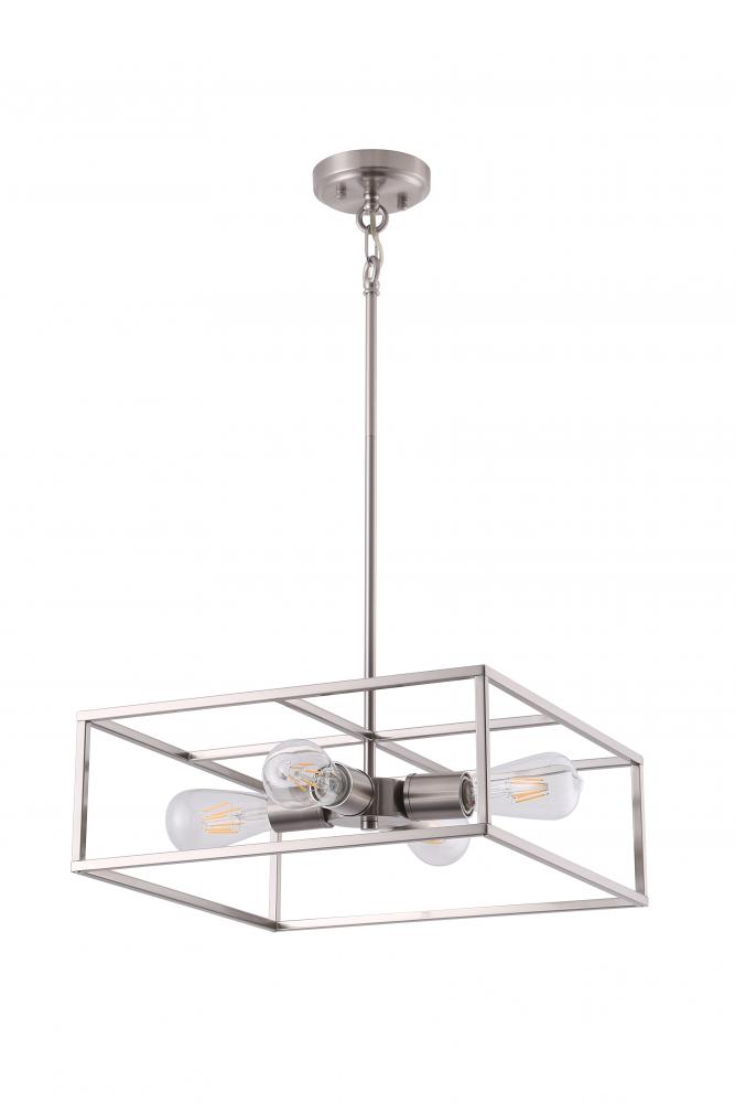 16" 4X60 W Pendant in Satin Nickel finish